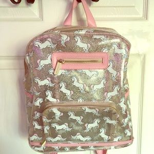 Skinnydip London Clear glitter unicorn backpack